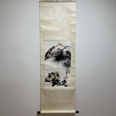 2602075-中国古美術 時代物 模写 栄宝斎 木版水印 掛け軸 中国画 