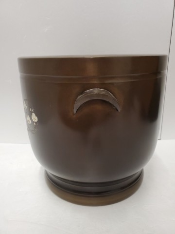 Mi★1円～【保管品】 銅製 火鉢 花模様 箱付き コレクション アンティーク レトロ 骨董品 0309⑦