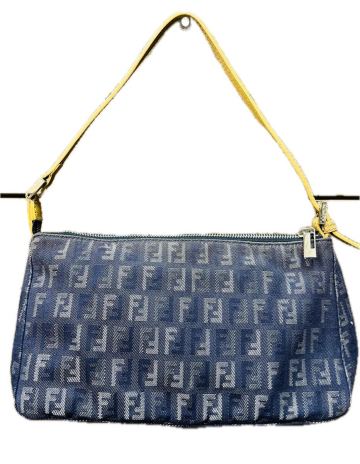  ◎1円◎ FENDI フェンディ ズッカ柄 ミニバッグ デニム ネイビーショルダーバッグハンドバッグ アクセサリーポーチ★同梱不可co