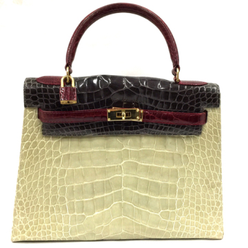 1円 APPIANI クロコダイル レザー 2way ショルダーバッグ ワンハンドルバッグ レディース 南京錠・鍵付き 現状品