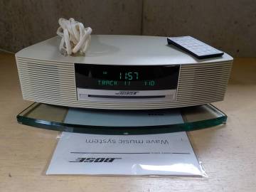 Bose Wave Music System 動作品 美品 ガラス台 リモコン 電源コード付き CD FM AM レシーバーアンプ デスクトップオーディオ