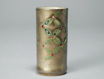 【 幸 茶匠の蔵 】茶箱の友『十四代永楽善五郎(得全)』造 竹節形 銀彩七宝透 茶巾筒◆当店保証 茶道具『茶人の言葉』