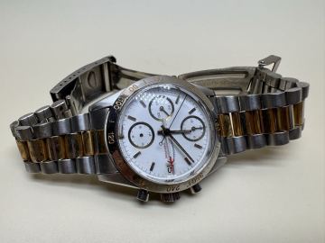 エベラール EBERHARD＆CO チャンピオン 31022 クロノグラフ 自動巻き ホワイト メンズ 腕時計　現状品★w961