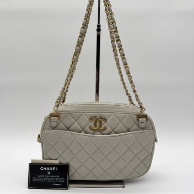 1円スタート 極美品 CHANEL シャネル ショルダーバッグ マトラッセ ココマーク ラムスキン チェーン ゴールド金具 シールカードあり