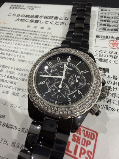 保証有　CHANEL J12 シャネル H0940 ダイヤベゼル 自動巻 腕時計 1スタ　2026年2月購入　3ヶ月保証　磨き済み　新品仕上
