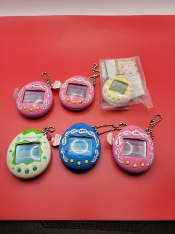◇39 BANDAI たまごっち ピンク ブルー ホワイト グリーン 6点セット 育成ゲーム バーチャルペット おもちゃ