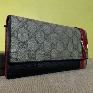一円　美品 グッチ GUCCI ラウンドファスナー GGスプリーム シェリーライン ブラック 財布 レザー 長財布
