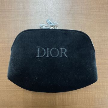 BG■②【 未使用 】DIOR ディオール ベロア ポーチ メイクポーチ 小物入れ ブラック Christian Dior クリスチャンディオール ノベルティ