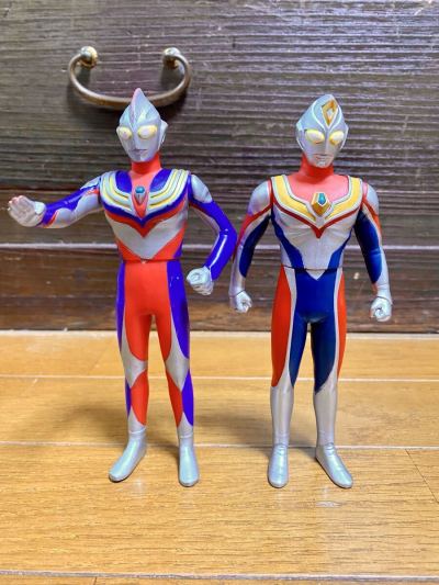 ウルトラマンティガ マルチタイプ &divide; ウルトラマンダイナ フラッシュタイプ ソフビ セット　2点まとめて ウルトラヒーローシリーズ