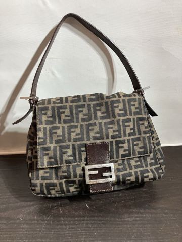 TA486 FENDI フェンディ ズッカ柄 ショルダーバッグ ハンドバッグ FF金具 シリアル有　刻印あり レディース 中古　 マンマバケット