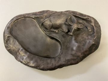 N 端渓硯 中国 古玩 端硯 墨硯 書道具 硯 すずり 唐硯 端州 澄泥硯 石硯 古端 牛 水牛 重量1932g