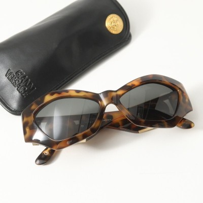 TK1205△イタリア製 Gianni Versace ジャンニヴェルサーチ ヴィンテージ サングラス*421/B*メデューサ ハバナブラウン系 ケース付属