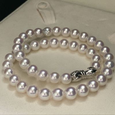 K18/超大珠 MIKIMOTO ミキモト Mチャーム 花珠級 あこや真珠 約9.0-9.5mm ネックレス Pearl necklace アコヤ 本真珠 パール 18金