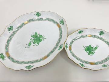 ヘレンド ハンガリー HEREND HVNGARY HANDPAINTED 皿 プレート 洋食器 2枚 未使用品