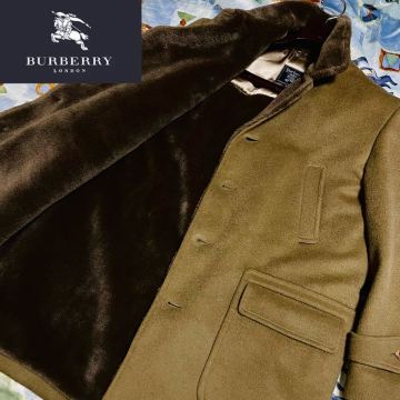 極暖ラムムートン!!!●BURBERRY LONDON●定価20万●バーバリー ムートンコート ジャケット 極艶　未使用級!!! スタイリッシュ抜群!!!