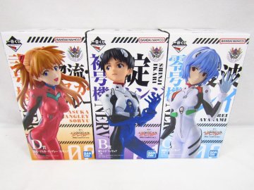 1円スタート 一番くじ 新世紀エヴァンゲリオン30th Anniversary BCD賞 碇シンジ 綾波レイ 惣流アスカラングレー フィギュア 中古品★3365
