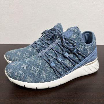 【未使用に近い 1回使用のみ】LOUIS VUITTON ルイ ヴィトン ファストレーンライン デニム モノグラム スニーカー size 6 メンズ