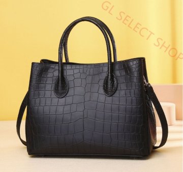 マット仕上げ 高級感 センター取り ワニ革 レディースバッグ ハンドバッグ クロコダイル 本革 2WAY トートバッグ 手提げ ショルダーバッグ