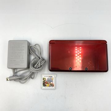 ♪ Nintendo 3DS フレアレッド ソフト1本 充電器 CTR-001 ニンテンドー 任天堂 スマブラ 大乱闘スマッシュブラザーズ ゲーム機 モノトク