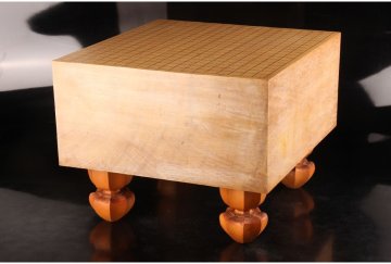 [URA]木製足付19路碁盤/厚み20.3cm/約18.5kg/4-3-23　(検索)骨董/囲碁/将棋/碁笥/碁石/カヤ/榧