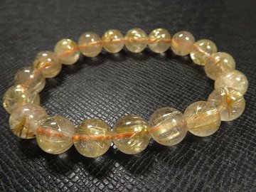 g700円★黄金【タイチンルチル】水晶ブレスレットM★10mm 定価2.1万円