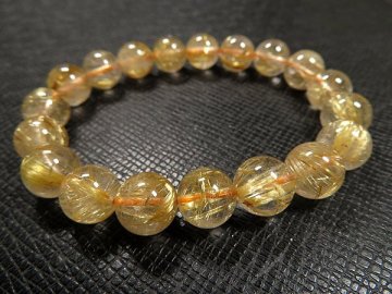 g1000円★黄金【タイチンルチル】水晶ブレスレットM★10mm 定価3万円