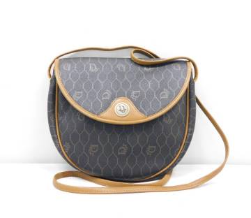 Christian Dior クリスチャンディオール ▲ ハニカム柄 PVC&times;レザー Vintage ショルダーバッグ レディース