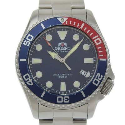 1円 稼働 オリエント ORIENT F672-UAK0 自動巻き ダイバー ネイビー文字盤 SS&times;SS メンズ 腕時計