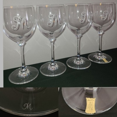 13☆ マイセン クリスタル Meissen Crystal ワイングラス 4客セット 酒器 クリスタルグラス 高さ約18cm 