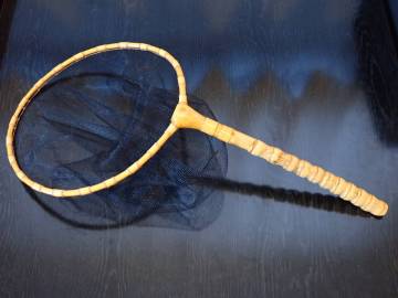 渓流タモ　未使用　玉網　竹製　