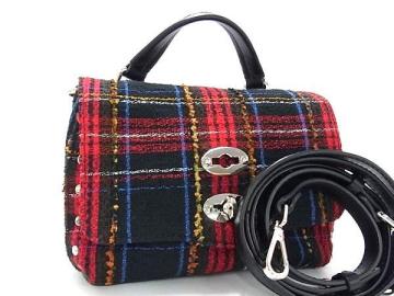 1円 ■美品■ ZANELLATO ザネラート ポスティーナ キャンバス ターンロック 2WAY ハンドバッグ ショルダー 斜め掛け レッド系 FV4570