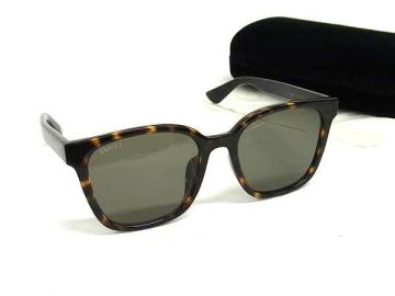 1円 ■極美品■ GUCCI グッチ 56□19-145 べっ甲調 サングラス メガネ 眼鏡 ダークブラウン系 FT7853