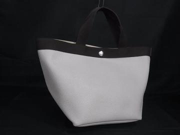 1円 ■美品■ Herve Chapelier エルベシャプリエ GPライン 舟形トート レザー ハンドバッグ レディース グレージュ系&times;ブラウン系 FT8720