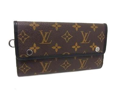 1円 ■極美品■ LOUIS VUITTON ヴィトン M60168 モノグラムマカサー ポルトフォイユ ロン 三つ折り 長財布 ウォレット ブラウン系 FR9904