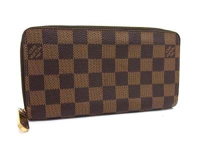 1円 ■極美品■ LOUIS VUITTON ルイヴィトン N41661 ダミエ ジッピーウォレット ラウンドファスナー 長財布 ブラウン系 FR9982