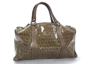1円 FENDI フェンディ ヴィンテージ ズッカ柄 ズッキーノ コーティングキャンバス ボストンバッグ トラベルバッグ ブラウン系 FZ0059