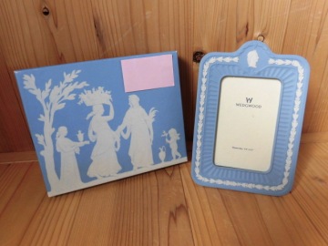 【陶器祭!!】 WEDGWOOD ジャスパー クラシック ピクチャーフレーム ペールブルー 写真立て 箱記載有 ウェッジウッド 激安1円スタート