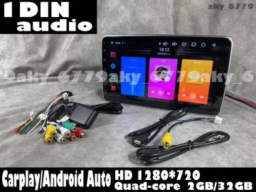 1円～ ！汎用 10インチ 1DIN 回転 アンドロイドナビ Bluetooth内臓 2GB/32GB Carplay ミラーリング　新品