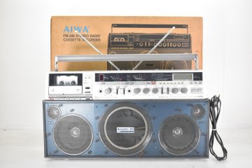 AIWA CS-J88BL TURBOSONIC 88 ラジカセ 元箱付[アイワ][ターボソニック88][昭和レトロ][当時物][1円スタート][1スタ]64M