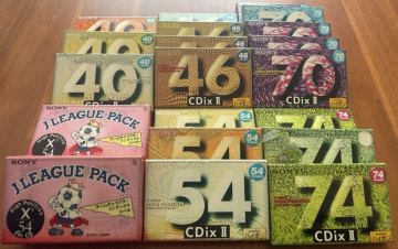 SONY CDixⅡ J LEAGUE PACK カセットテープ ハイポジション 18点 2セット 40分〜74分 ソニー ハイポジ 当時物