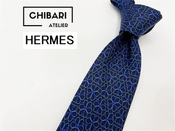 【超美品】HERMES　エルメス　チェック柄 ネクタイ 3本以上 送料無料 メンズ ネイビー　0201242