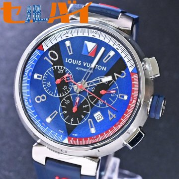 本物 美品 ルイヴィトン 極希少 Q1A61 タンブール アメリカズカップ 男性用自動巻腕時計 メンズウォッチ 新型ワンタッチベルト 箱 保証書付
