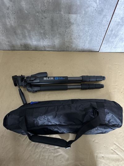 ▽ SLIK SC 304 CARBON EX 三脚 雲台 SH-715E スリック カメラアクセサリー 撮影機材 カーボンファイバー 専用ケース付き 現状品