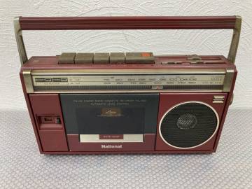 ☆21706-a ナショナル/National カセット ラジカセ RX-1820 FM-AM 2-BAND RADIO CASSETTE RECORDER 赤 当時物 昭和レトロ☆