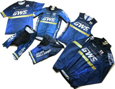 かなり良好！◆日本製 WAVE ONE ウェイブワン トライアスロンチーム ジャージ＆ジャケット、パンツ6点セット◆Lサイズ