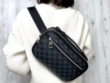 美品 LOUIS VUITTON ルイヴィトン ダミエグラフィット アンブレール ボディバッグ ショルダー バッグ N41289 レザー 黒 メンズ 96519Y