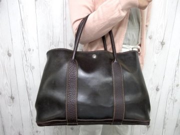 美品 HERMES エルメス アマゾニア ガーデンパーティ PM トートバッグ ハンドバッグ バッグ レザー A4収納可 メンズ 96404