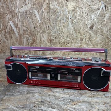 ae0310/1円〜/SANYO/サンヨー/ステレオカセットレコーダー/WU4 mk/赤/レッド/ダブルカセット/ラジカセ/ラジオ/FM/AM/本体のみ/ジャンク