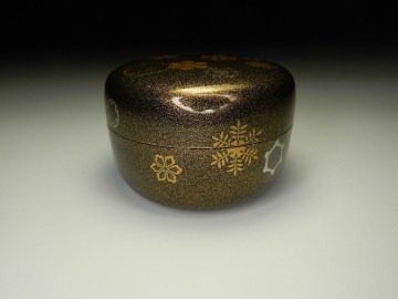 ★１円～売出七】　茶道具　雪華蒔絵　平棗　新品