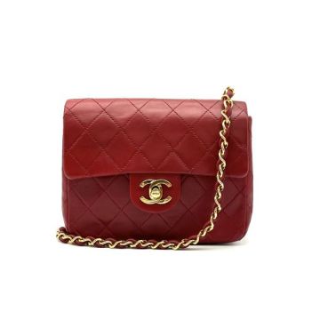 1円 CHANEL シャネル ミニ マトラッセ ターンロック ココマーク ラムスキン チェーン ショルダー バッグ fY0147T